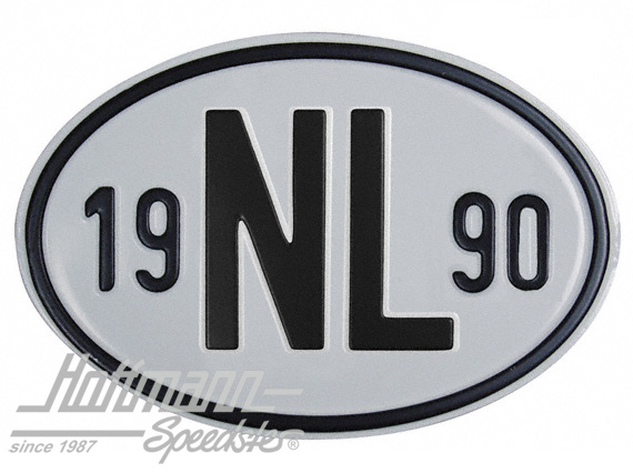 Plaque de nationalité "NL", alu, avec année "1990" |  | 020-2391-90