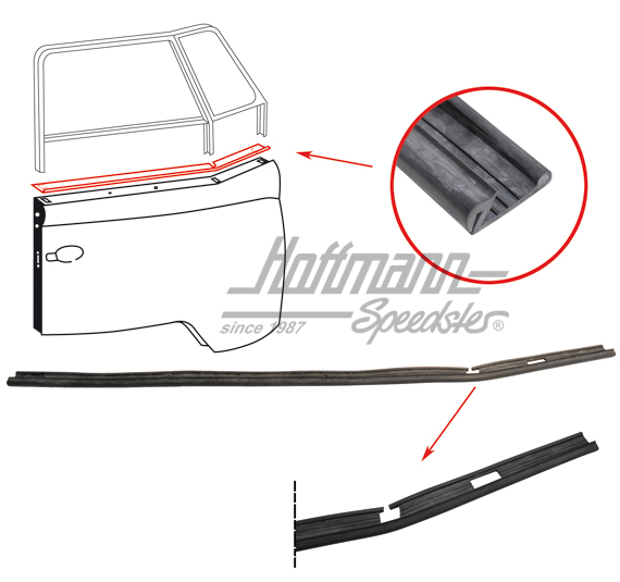 Joint, cadre de vitre de porte et porte, droite | 211 837 396 | 089-0140-02