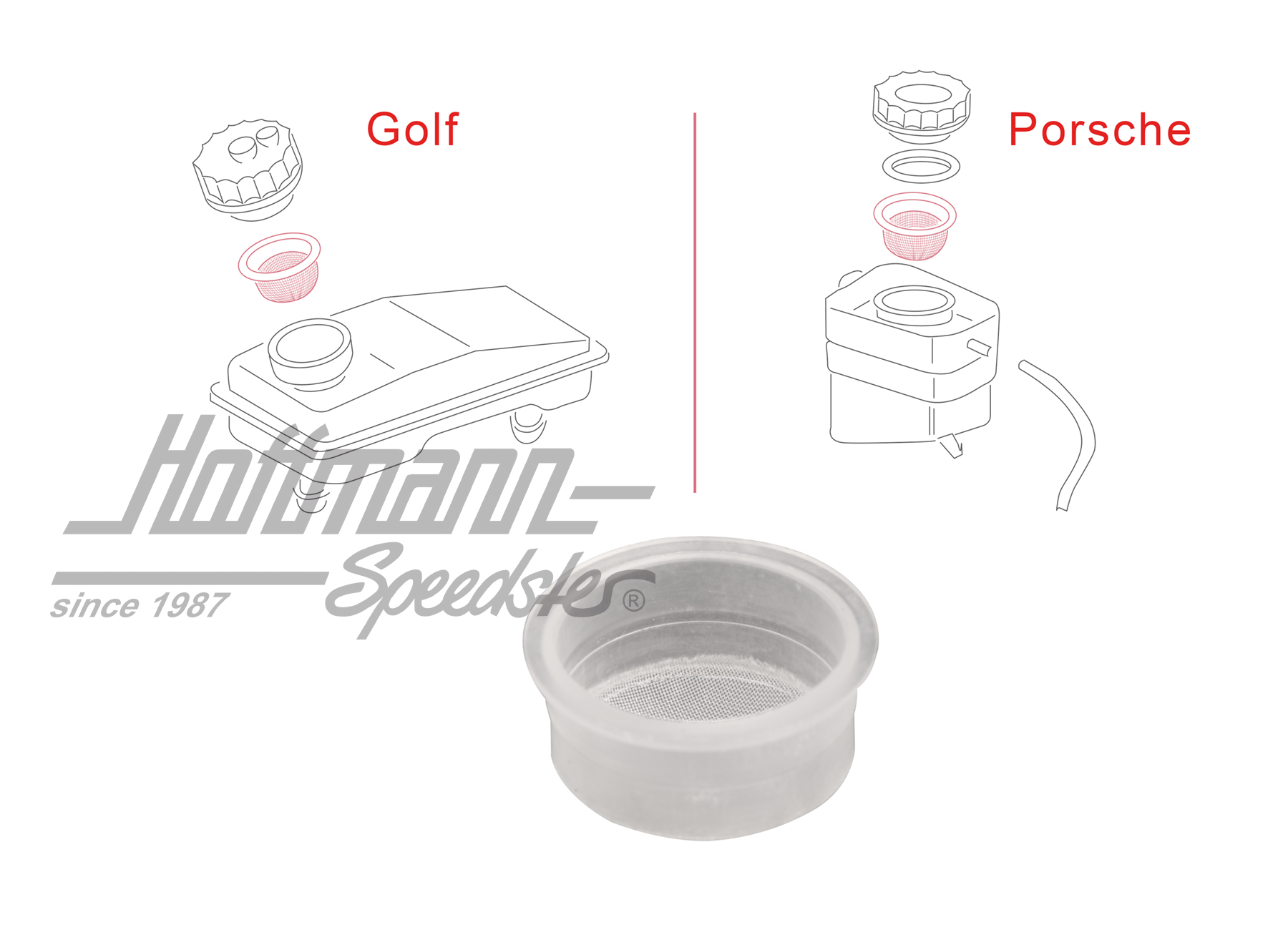 Tamis, réservoir du liquide de frein | 211 611 381 B | 089-2770