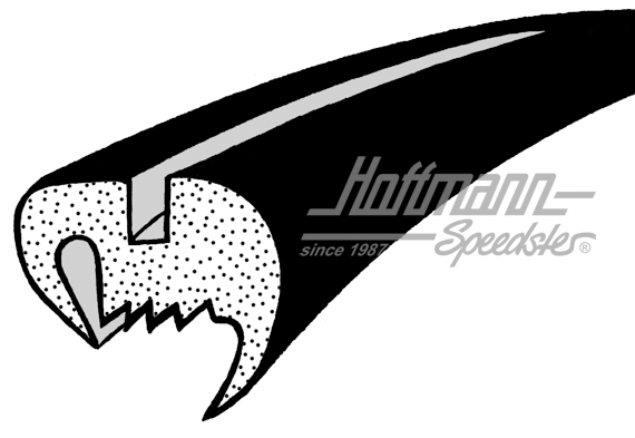 Joint de pare-brise "rond", sans rainure, -7.57 | 113 845 121 A | 020-5566