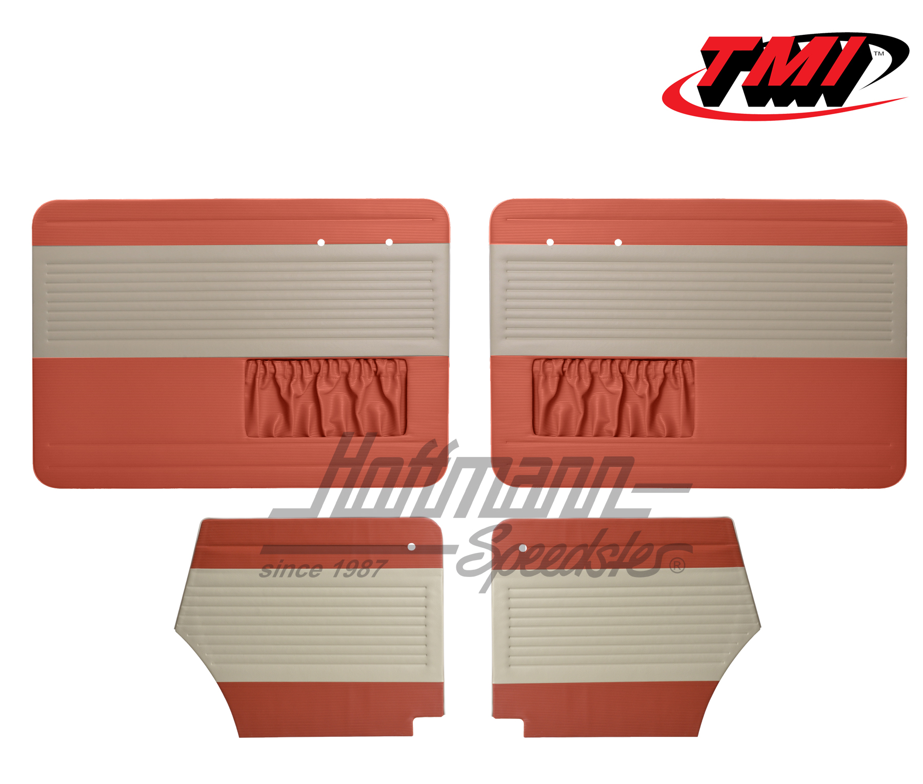 Panneaux de portes, Cox Cabriolet, 55-64, blanc cassé/rouge brique | 19-1327-23-15 | 055-7554-07