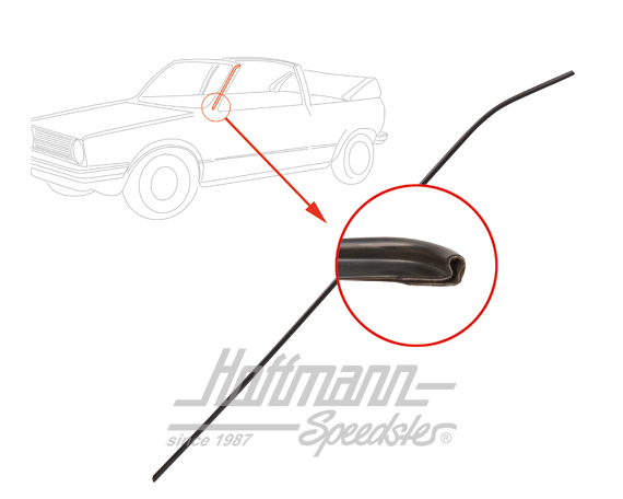 Moulure, colonne-A, Cabriolet, noire, gauche | 155 853 705 A | 180-7280-01