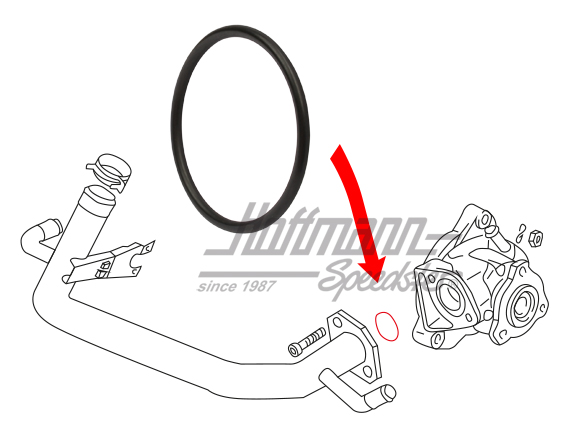 Joint annulaire, tuyau d'eau/boîtier du thermostat | 030 121 119 | 307-4015-04