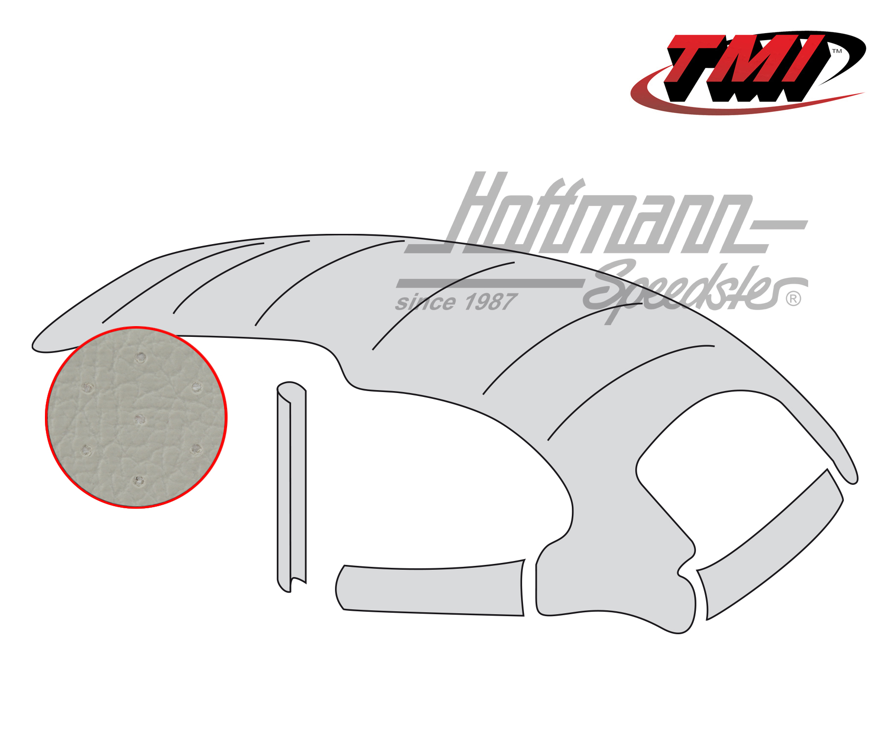 Ciel de toit, universel, avec toit ouvrant en acier, perforé, gris, 8.63-7.67 | 20-1104-46 | 055-7167