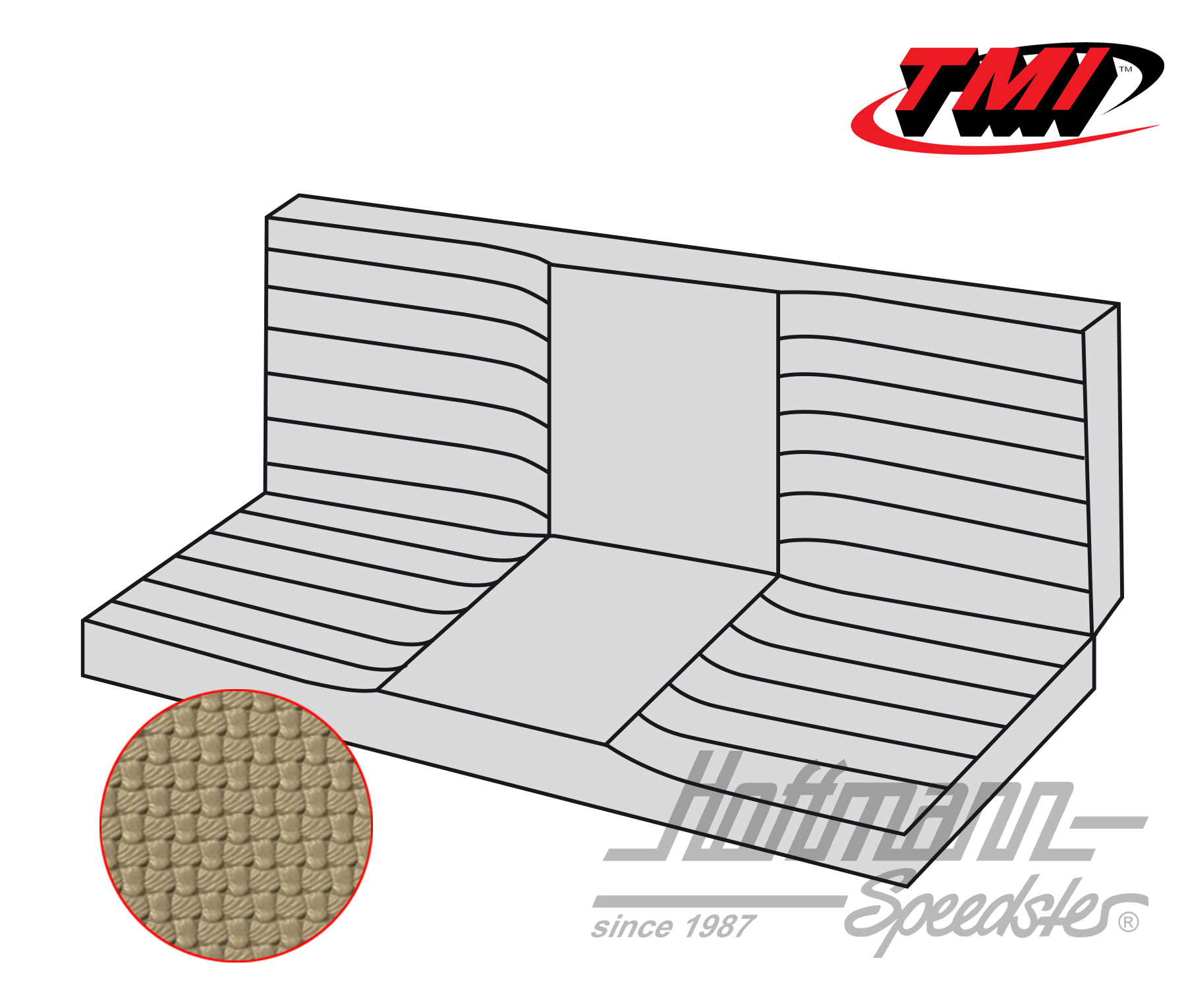 Housse de banquette, Karmann Ghia Coupé, 71-74, beige | 43-1512-04 | 066-0083-30