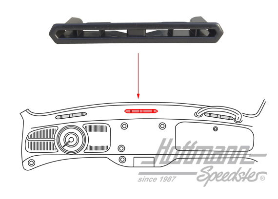Buse d'air, au milieu, pour tableau de bord en métal | 111 255 483 | 020-1870