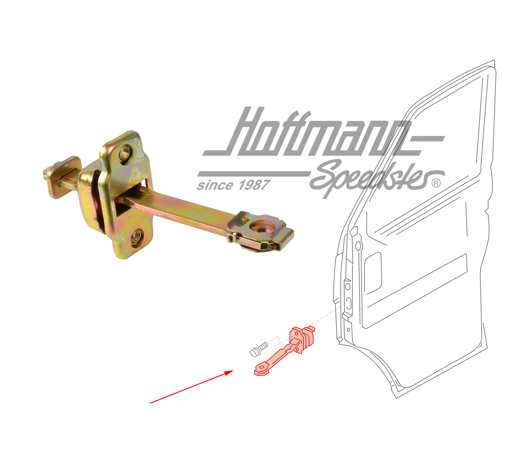 Arrêt de porte, avant, Bus T4, 9.90-6.03 | 701 837 249 A | 408-1300