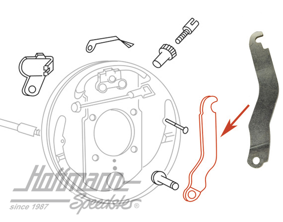 Levier, câble de frein à main, Bus T1/T2, 55-71, gauche | 211 609 613 B | 089-2675-11