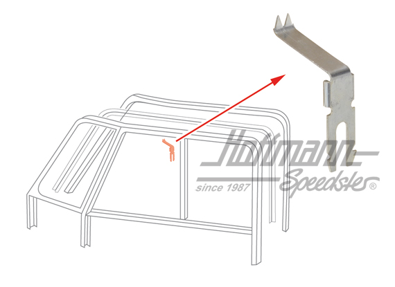 Crampon de retenue, joint de vitre coulissante | 211 837 455 | 089-4584-20