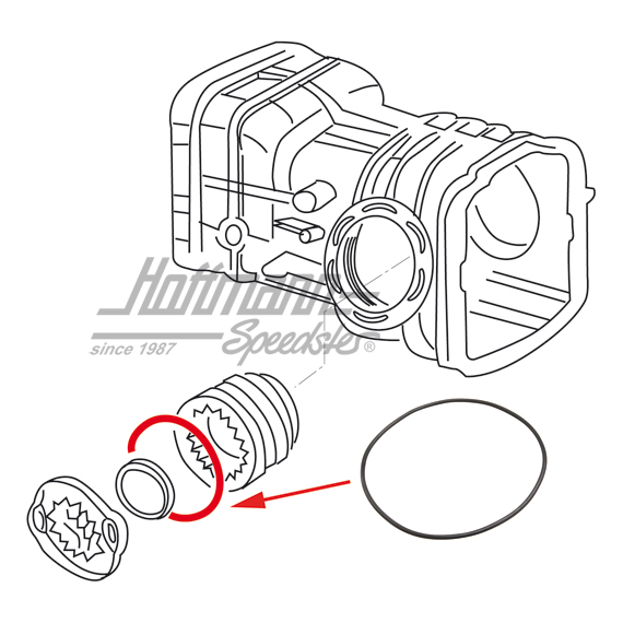 Joint annulaire, chapeau de sécurité, Bus T2/T3 | 002 301 185 A | 090-2760