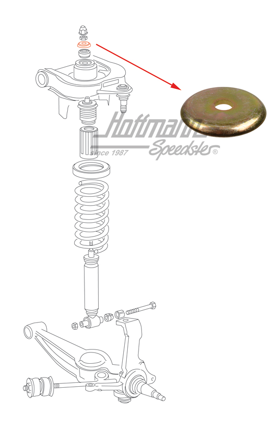 Rondelle, support en caoutchouc d'amortisseur, en haut | 251 413 431 | 330-3560-24