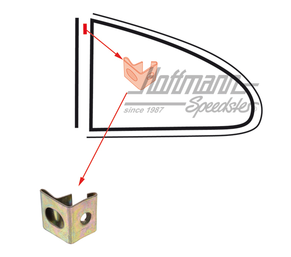 Clip, déflecteur, en haut, 71-74 | 143 847 319 A | 060-0416-08