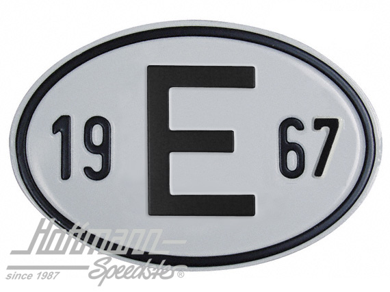 Plaque de nationalité "E", alu, avec année "1967" |  | 020-2403-67