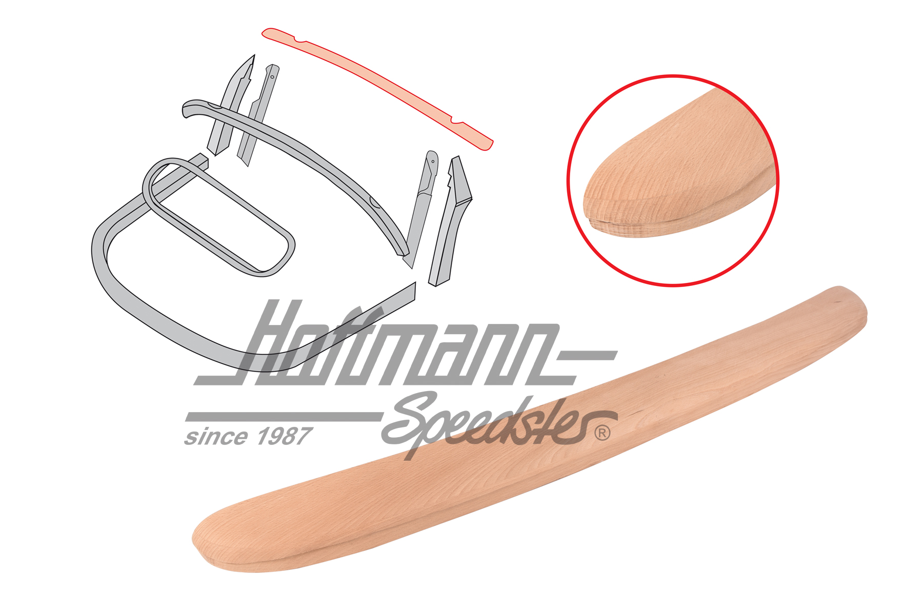 Arceau sur pare-brise (bois massif), 8.64-7.67 | 151 871 189 E | 020-4600