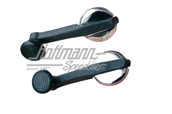 Manivelle de vitre, standard, chromée/noire, 8.67- | 113 837 581 D | 020-2369