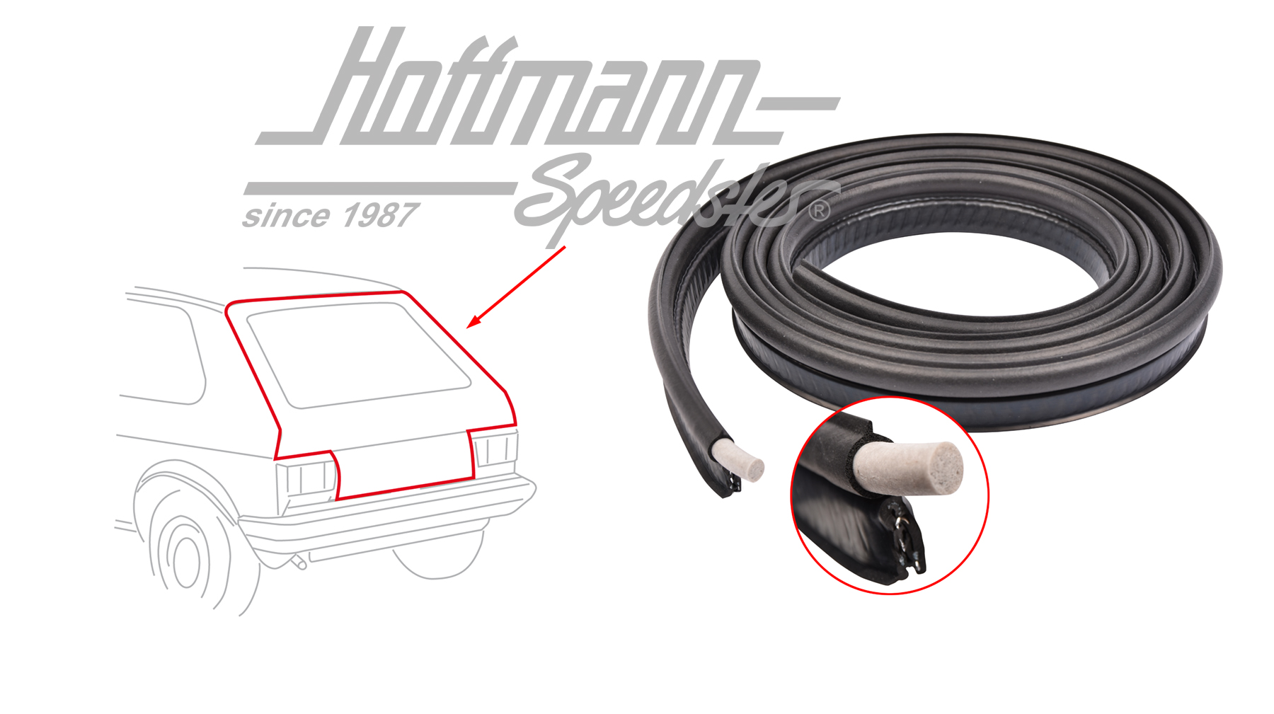 Joint de hayon arrière, Golf 1 | 321 827 705 A | 180-7024-10