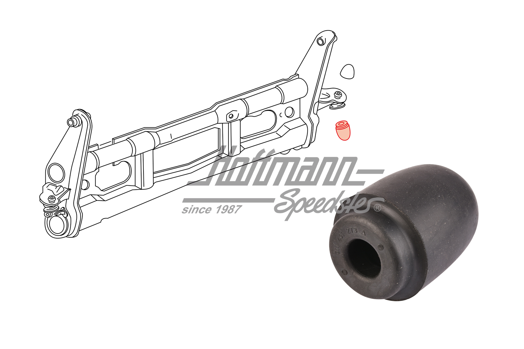 Butée en caoutchouc, bras-support, Type 3, en bas | 311 401 273 A | 069-4310-17