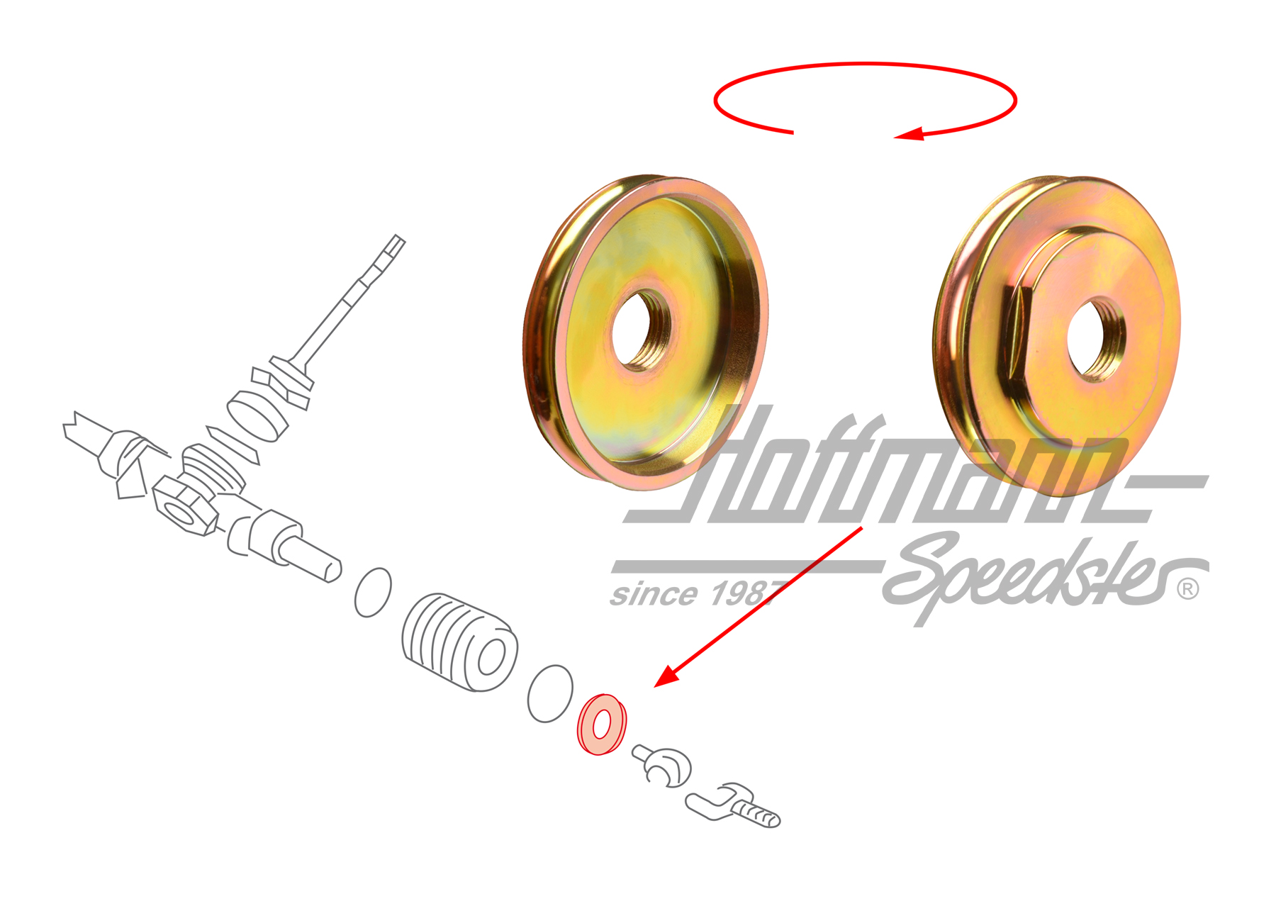 Cadre support, soufflet, boîtier de direction                                                       