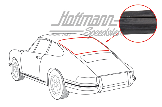 Joint de lunette arrière, 911 Coupé, avec rainure | 911 545 225 00 | 515-0345