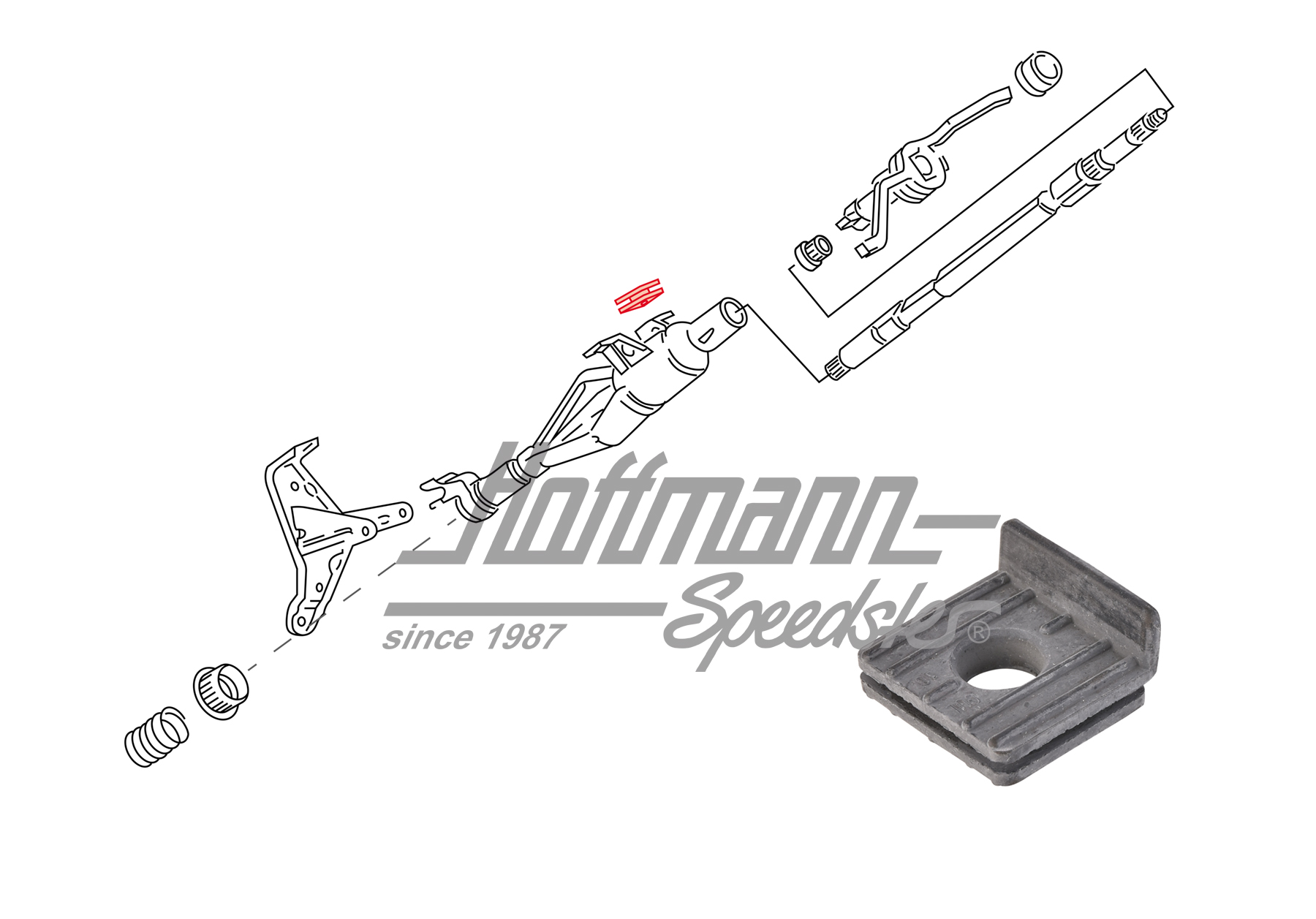 Amortissement, tube fourreau, Golf 2 Diesel 
 | 191 419 711 | 204-5008-64