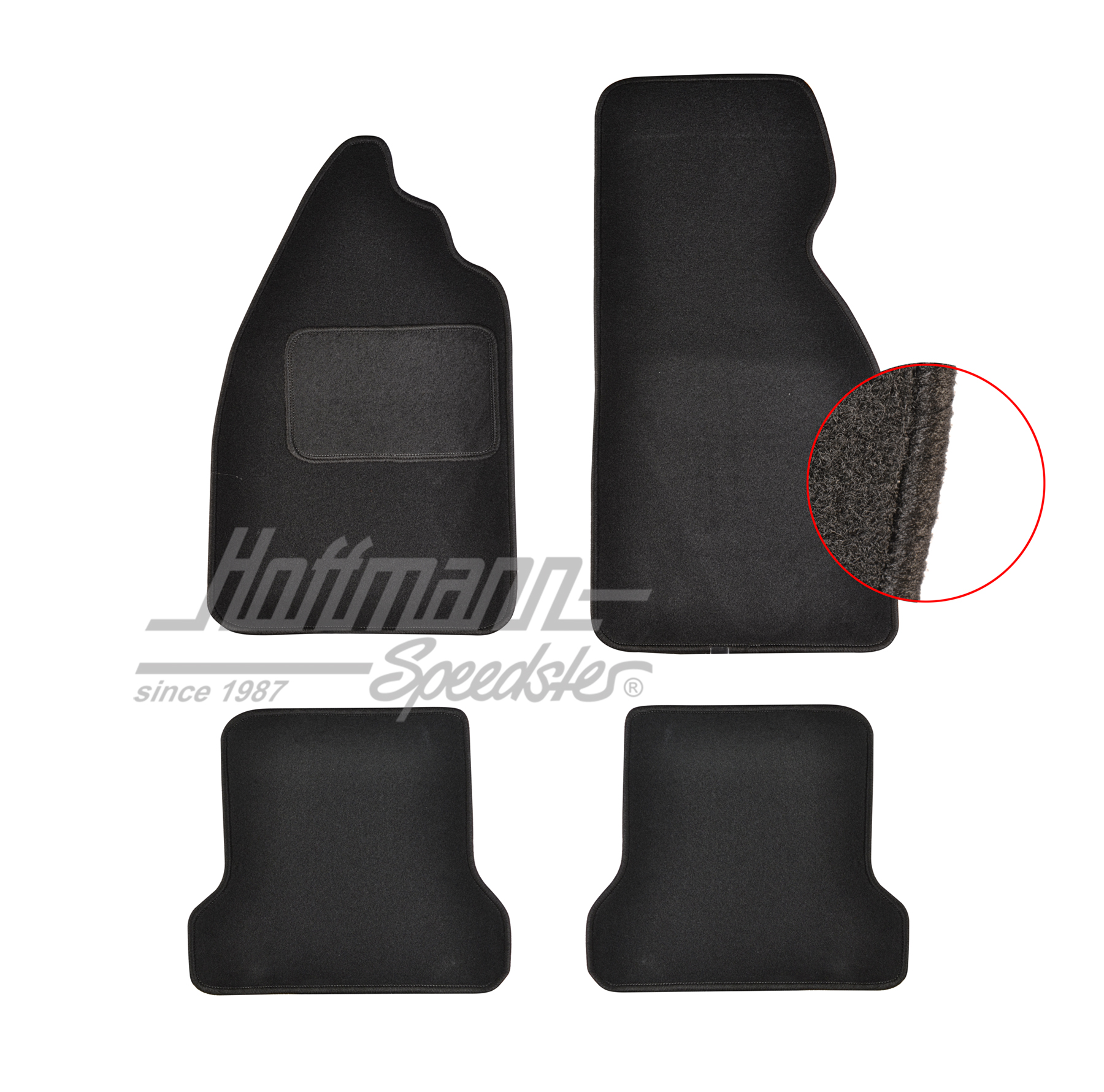 Tapis de sol, velours, noirs, Cox | 113 898 700 A | 020-5377-02