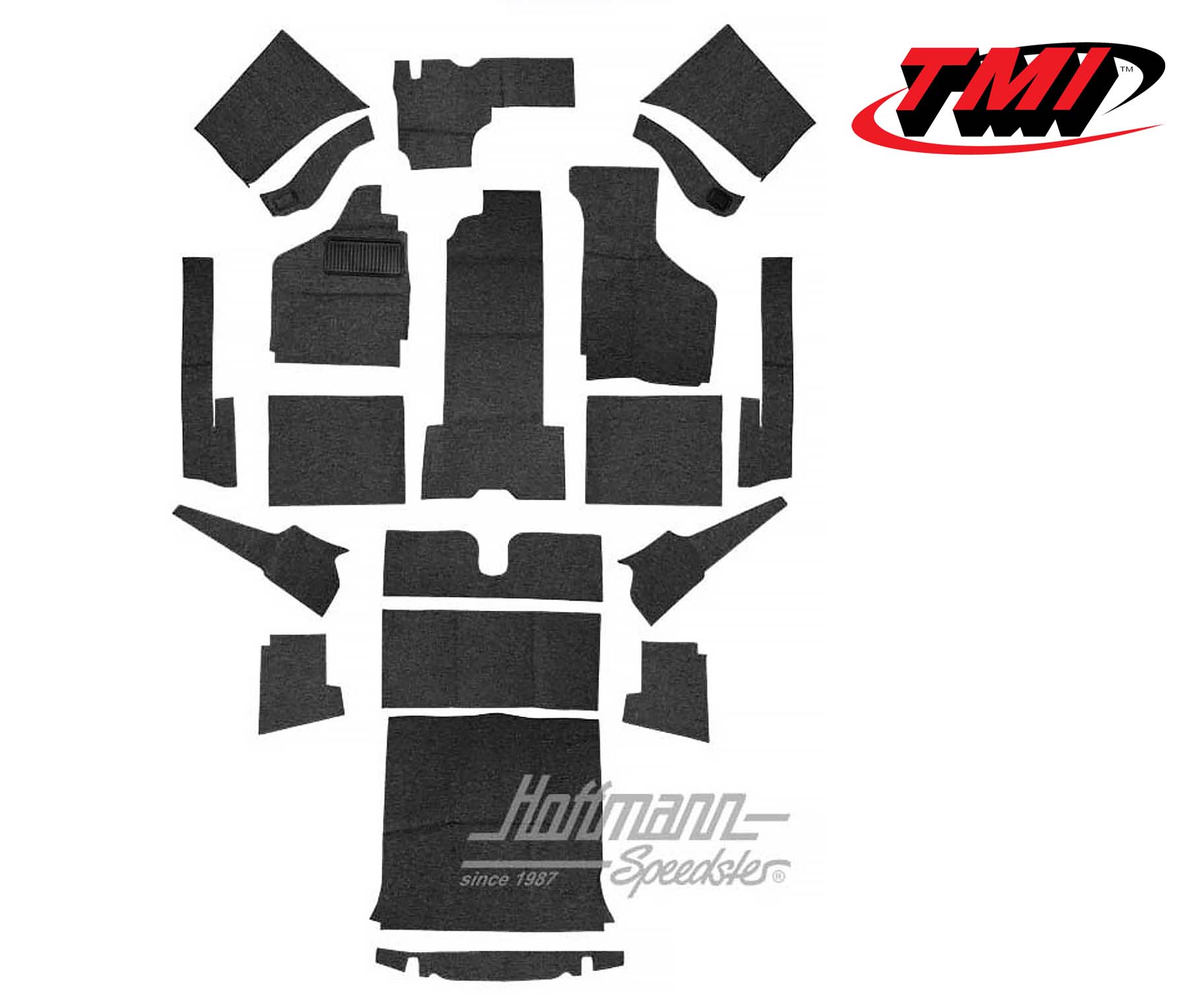 Kit moquettes, Karmann Ghia Cabriolet, 8.68-, noir | 34-F1626-301 | 066-0049-10