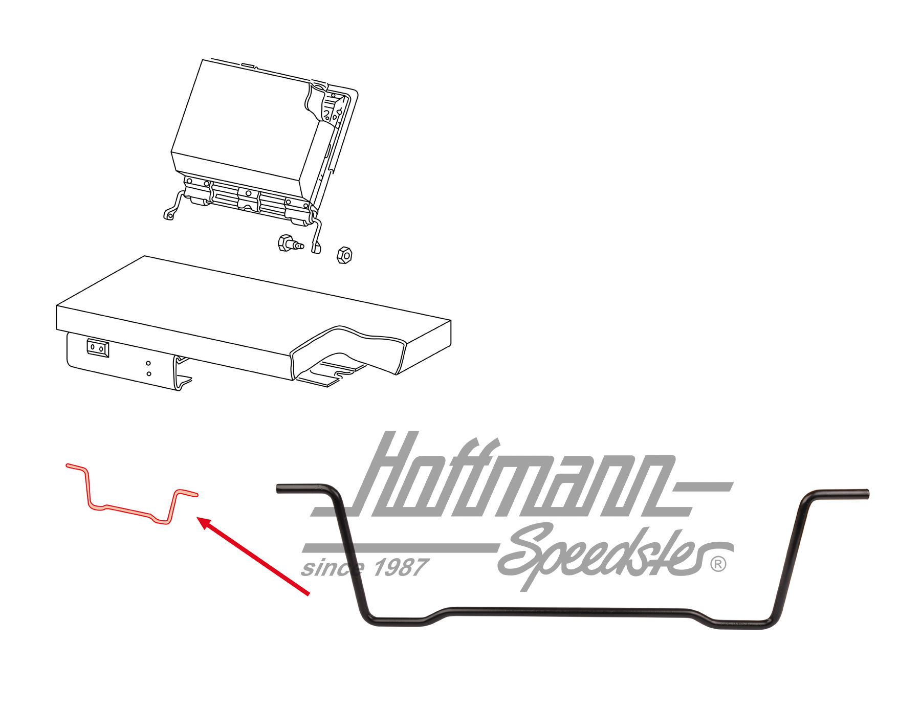 Bride de fiaxtaion, banquette, arrière, Type 181 | 181 885 557 | 080-5080-10