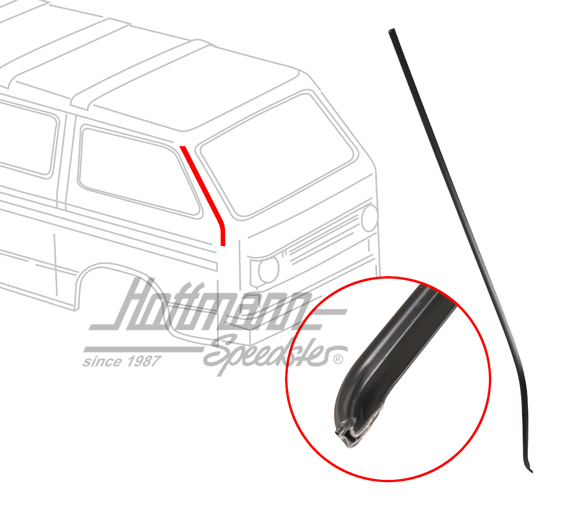 Moulure, Colonne-A, Bus T3, black, droite | 251 853 706 1BG | 370-7100-02