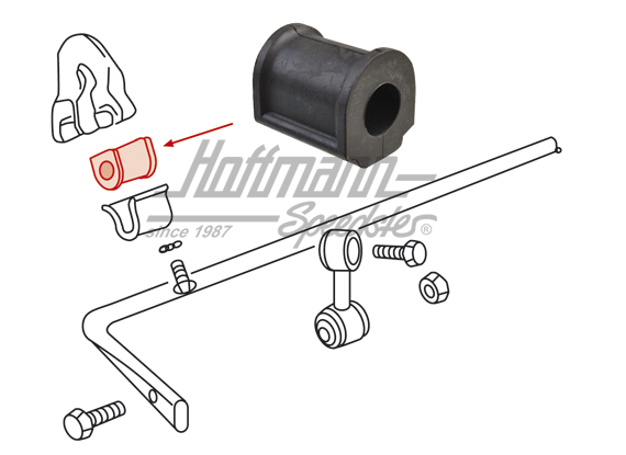 Support en caoutchouc, stabilisateur, arrière, 21mm                                                 