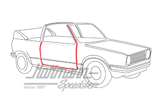 Joint de porte, Golf 1 Cabriolet, 8.83-7.93, droite                                                 