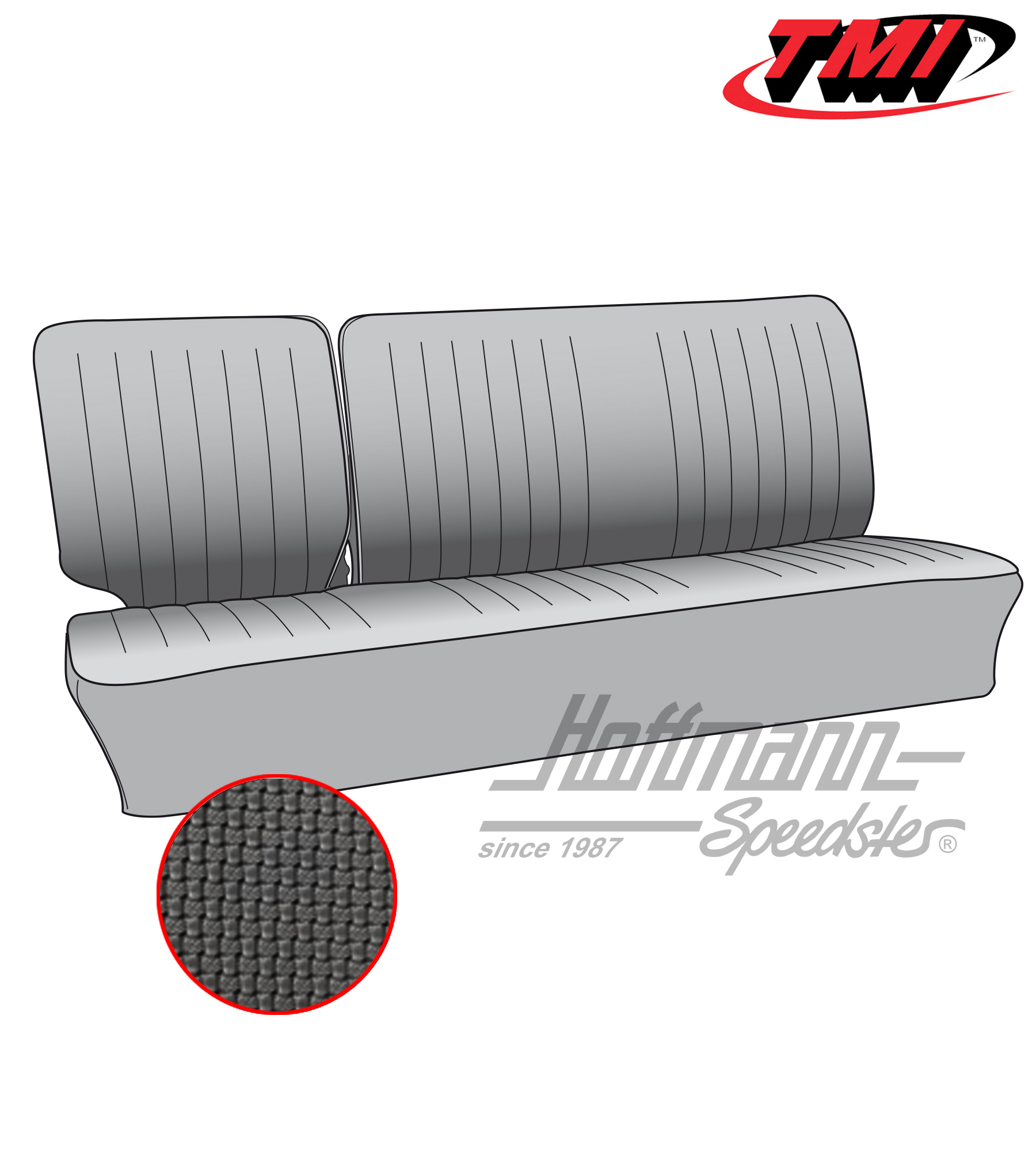 Housses de sièges, banquette centrale 1/3, 63-67, noires | 43-2125-01 | 098-0650-10