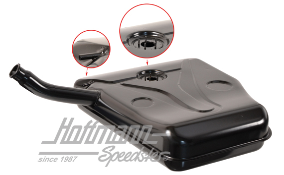 Réservoir d'essence, Porsche 356, 62-65, Top-Qualité, noir | 644 201 001 07 | 505-0052