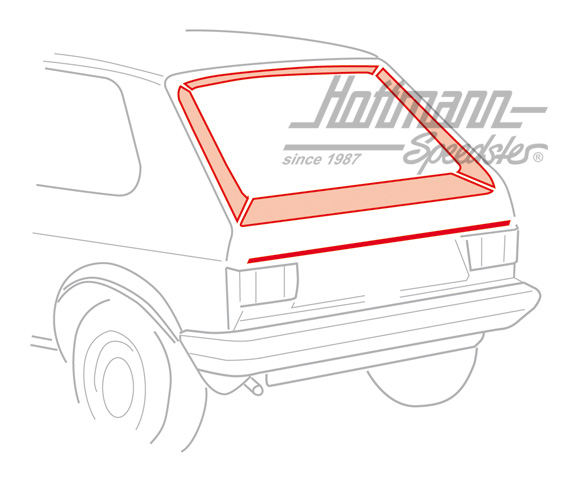 Moulure, hayon arrière, noir | 171 898 523A 4AT | 180-6920-14