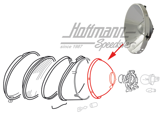 Réflecteur, phare "asymétrique" | 111 941 151 E | 020-4453-04