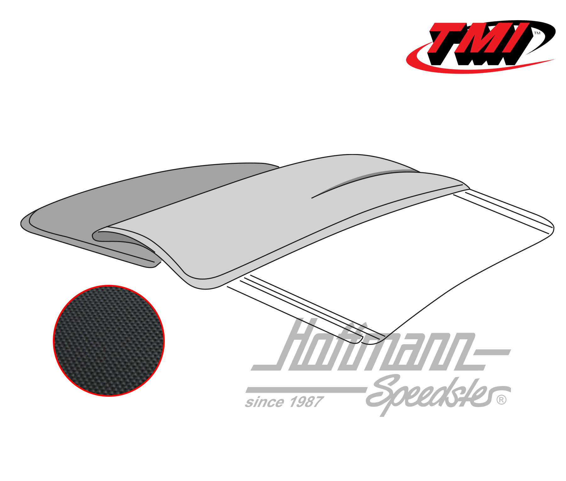 Housse de toit pliant, 55-56, Vinyle, noire | 22-1112-40 | 055-7180-05