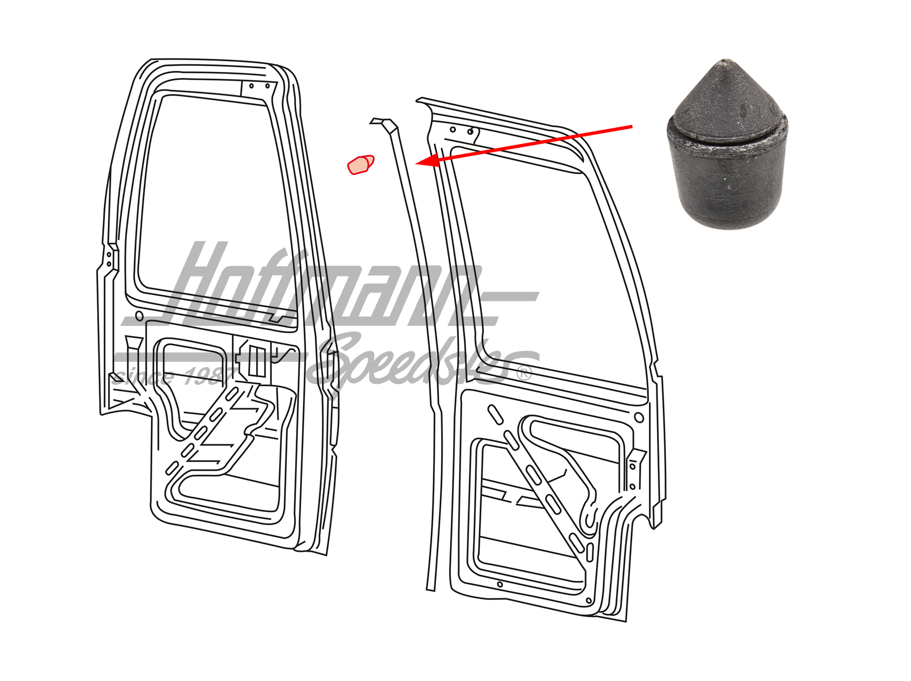 Bouchon
, tringlerie de capote
/arrêt de porte | 281 837 749 | 080-2910-24