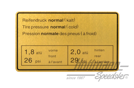 Autocollant "Pression pneumatique", 65-72, standard | 901 006 505 00 | 580-8007