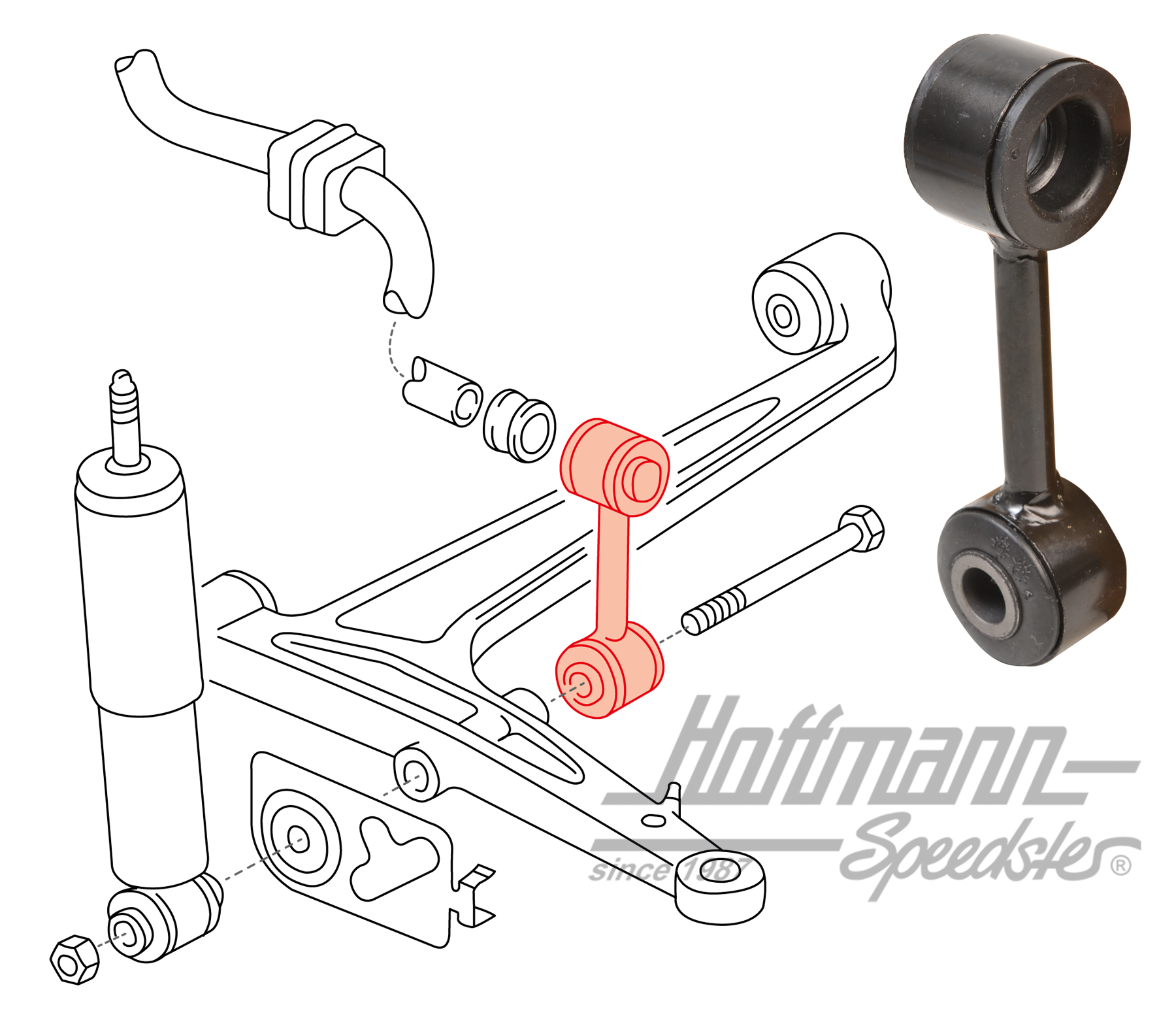 Tige d'accouplement, stabilisateur, avant, 23mm | 7D0 411 049 | 404-0567