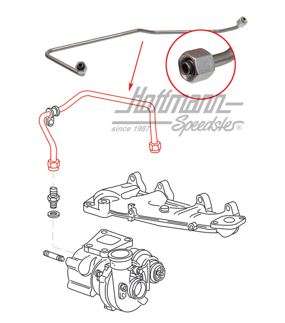 Tuyau à huile, turbocompresseur, en haut | 068 145 771 F | 308-7500