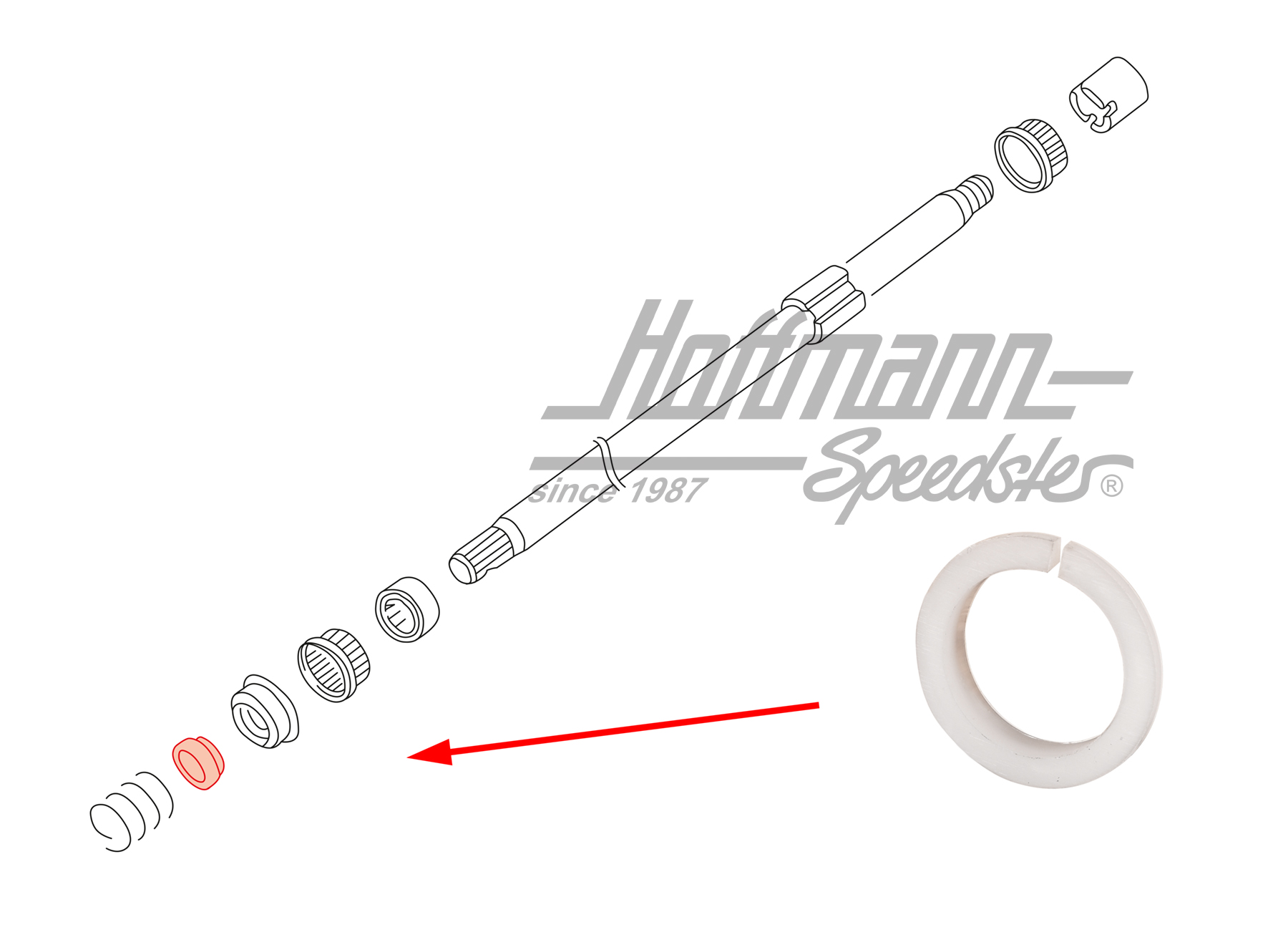 Bague-support, tube de direction, en bas, Golf 1 | 171 419 539 | 140-5530-16