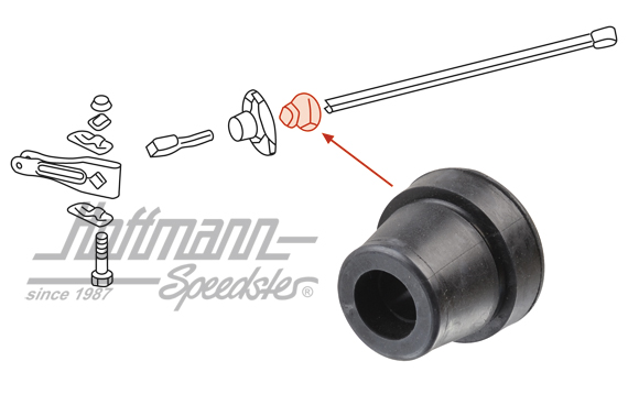 Support en caoutchouc, stabilisateur, avant, 15mm                                                   