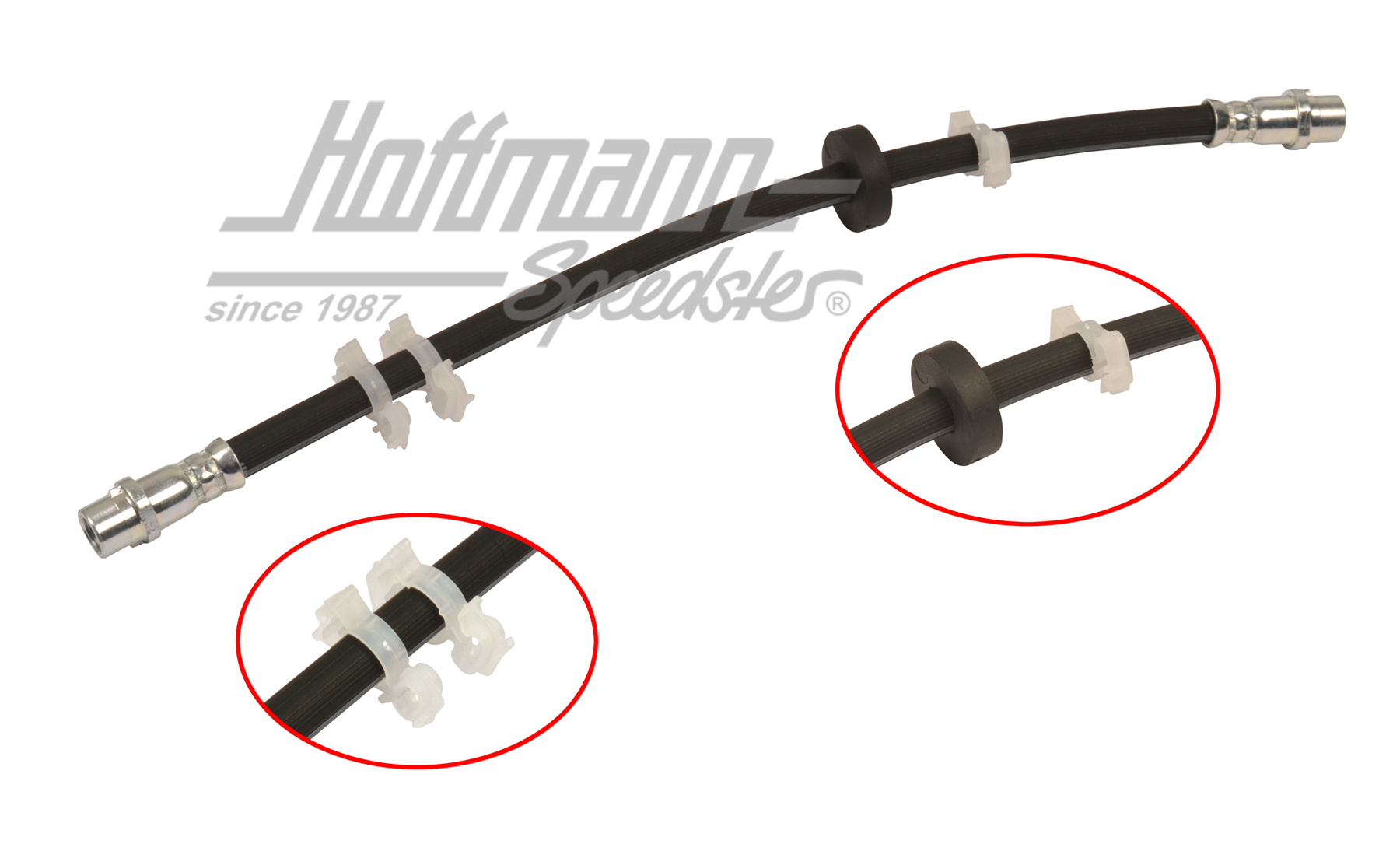 Flexible de frein, avant, 5.97-6.03, 370mm, gauche | 7D0 611 701 A | 406-1013-01