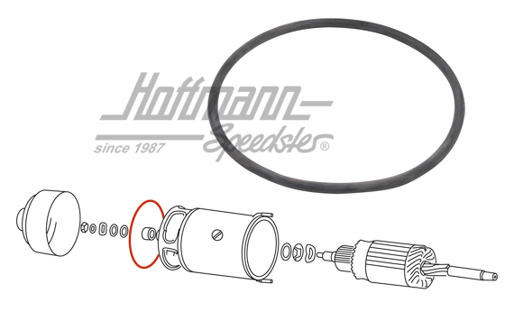 Joint annulaire, capuchon de palier avant, 6V, NOS | 111 911 499 | 020-1297-22
