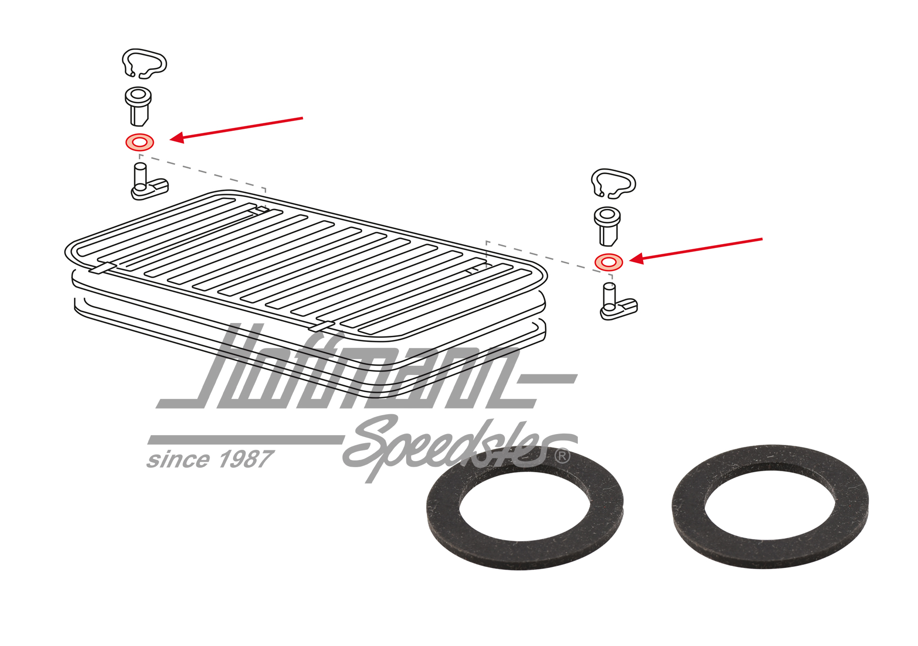 Joints annulaire, verrouillage, couvercle du compartiment moteur | 311 813 299 | 350-0212-10