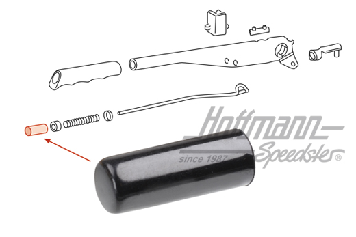 Bouton, levier de frein à main, 911, noir                                                           