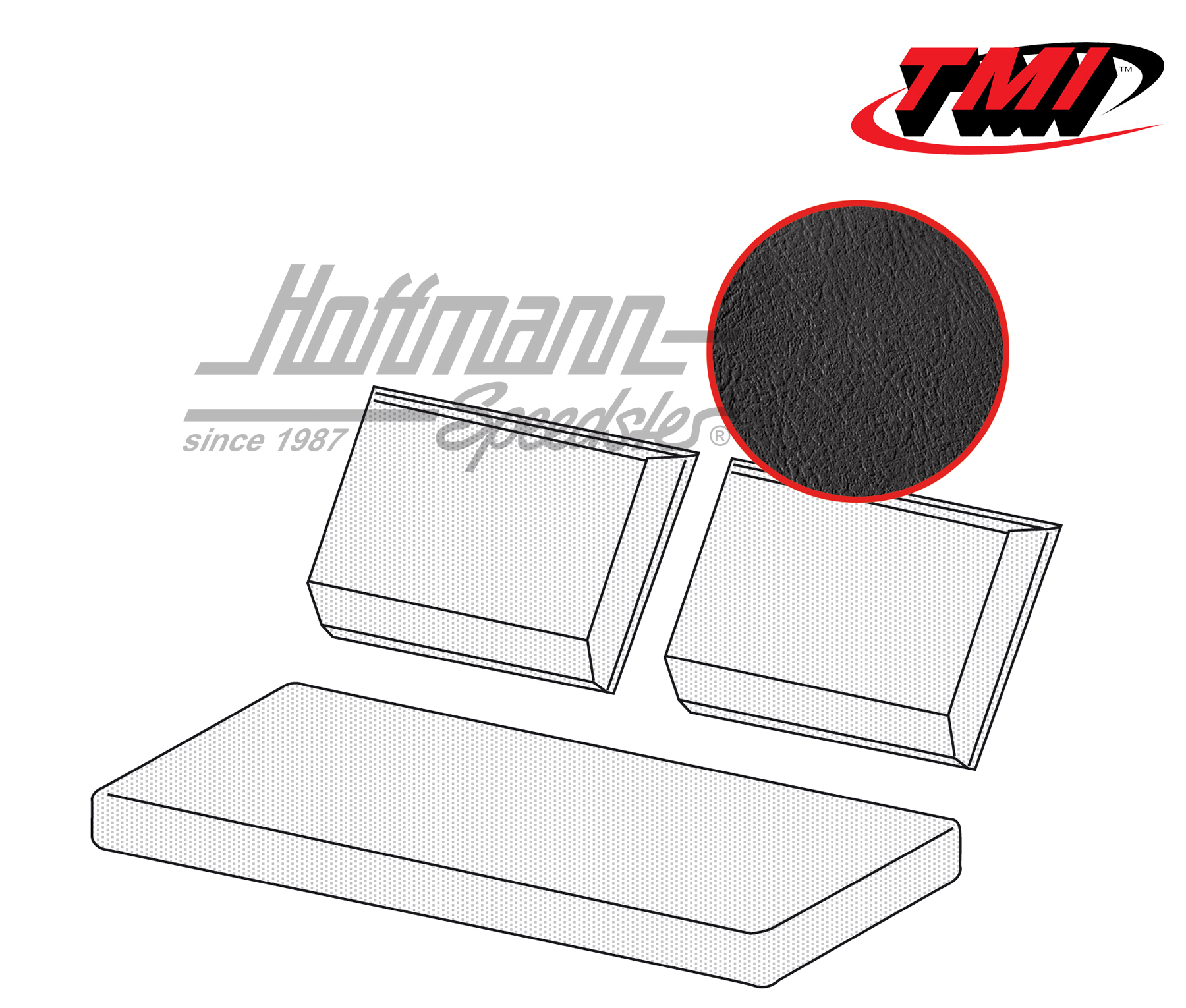 Housses de sièges, banquette arrière, Type 181, noires (lisse) | 43-1417-11 | 080-5060-11