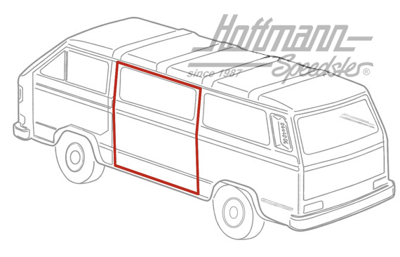 Joint de porte coulissante, Bus T3, gauche | 252 843 791 A | 350-2705-01