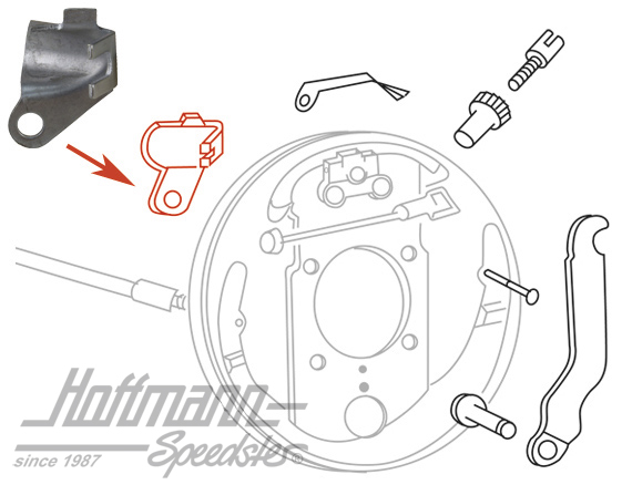 Tôle de fixation, câble de frein, Bus T1, gauche, -7.63 | 211 609 637 A | 089-2675-01