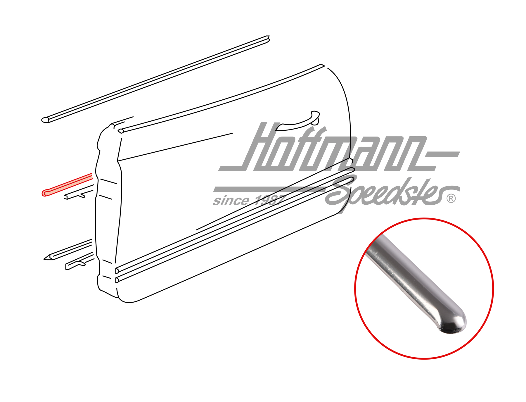 Moulure, panneau de porte, au milieu, 8.58-7.60 | 141 853 105 | 066-0028-32