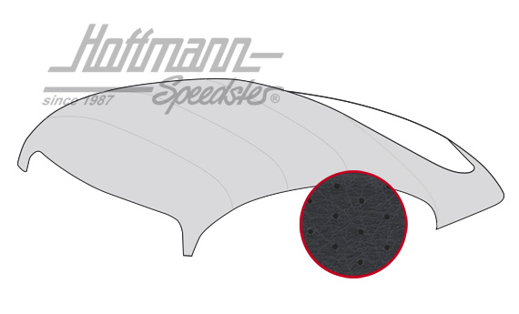 Ciel de toit, Porsche 356, perforé, noir                                                            